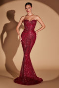 Vestido de Fiesta con Escote Corazón Strapless Ladivine - CD0108
