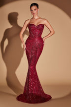 Vestido de Fiesta con Escote Corazón Strapless Ladivine - CD0108
