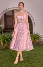 Vestido de Fiesta Midi Línea A - Andrea & Leo Couture A1515