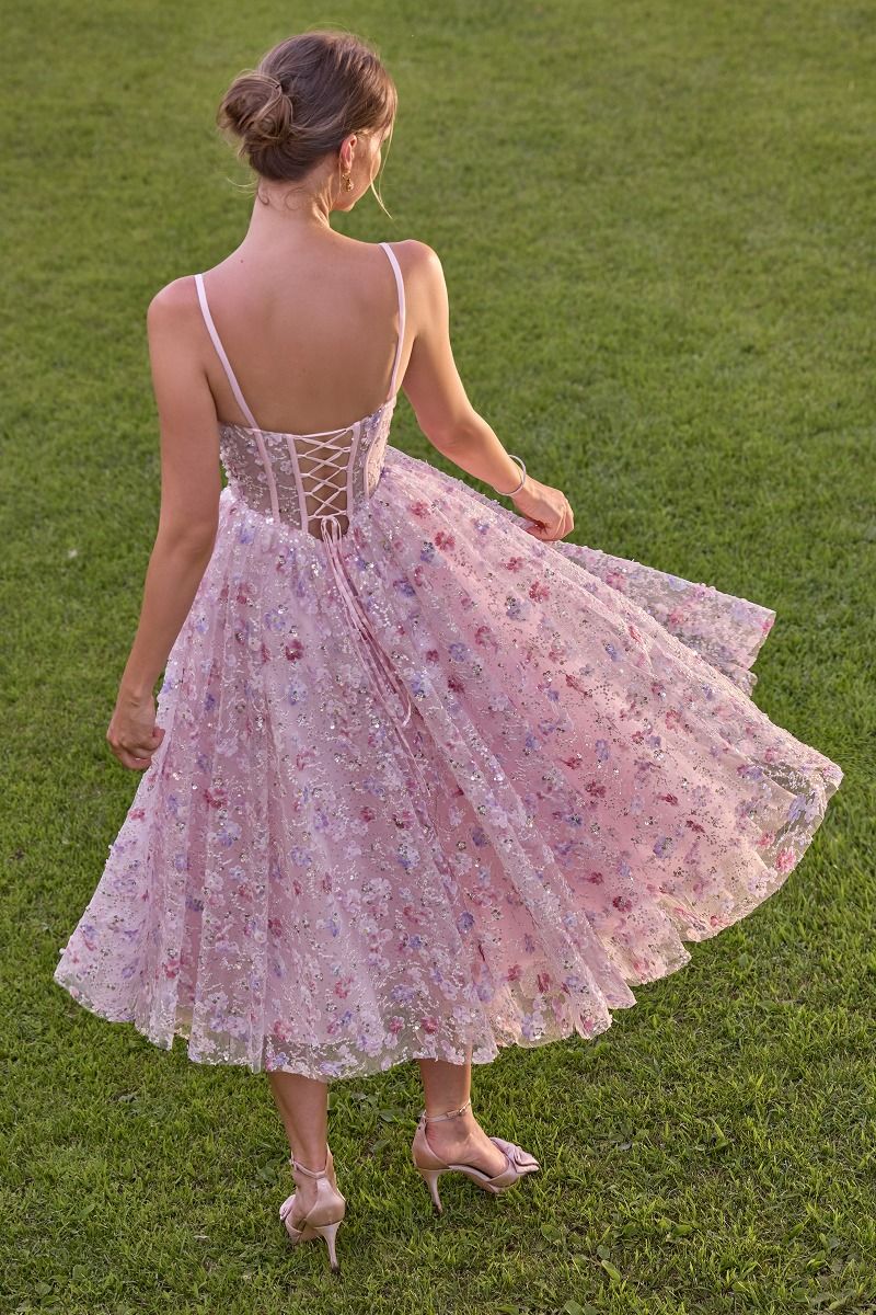Vestido de Fiesta Midi Línea A - Andrea & Leo Couture A1515