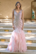 Vestido de Fiesta Corte Sirena con Escote en V Andrea & Leo - A1493
