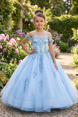 Vestido de Niña para Presentación con Pedrería - Cinderella Couture 8190