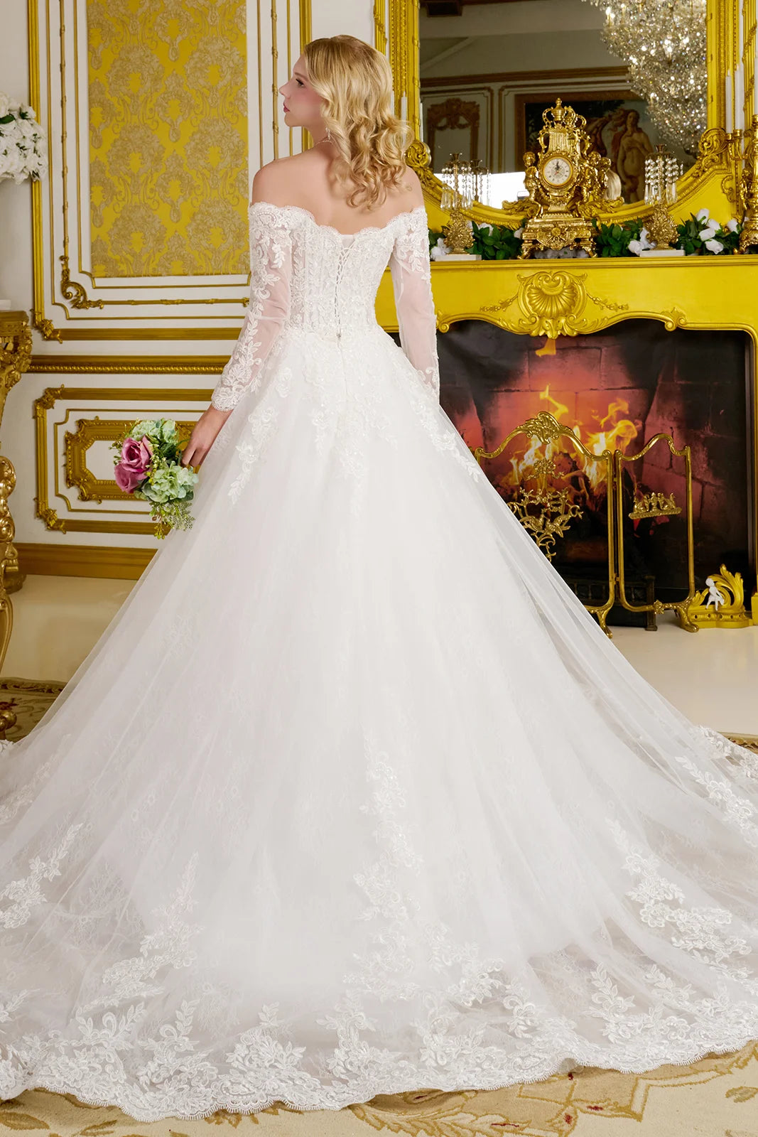 Vestido de Novia Corte A con Mangas Largas - GLS by Gloria GL3653