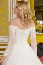 Vestido de Novia Corte A con Mangas Largas - GLS by Gloria GL3653