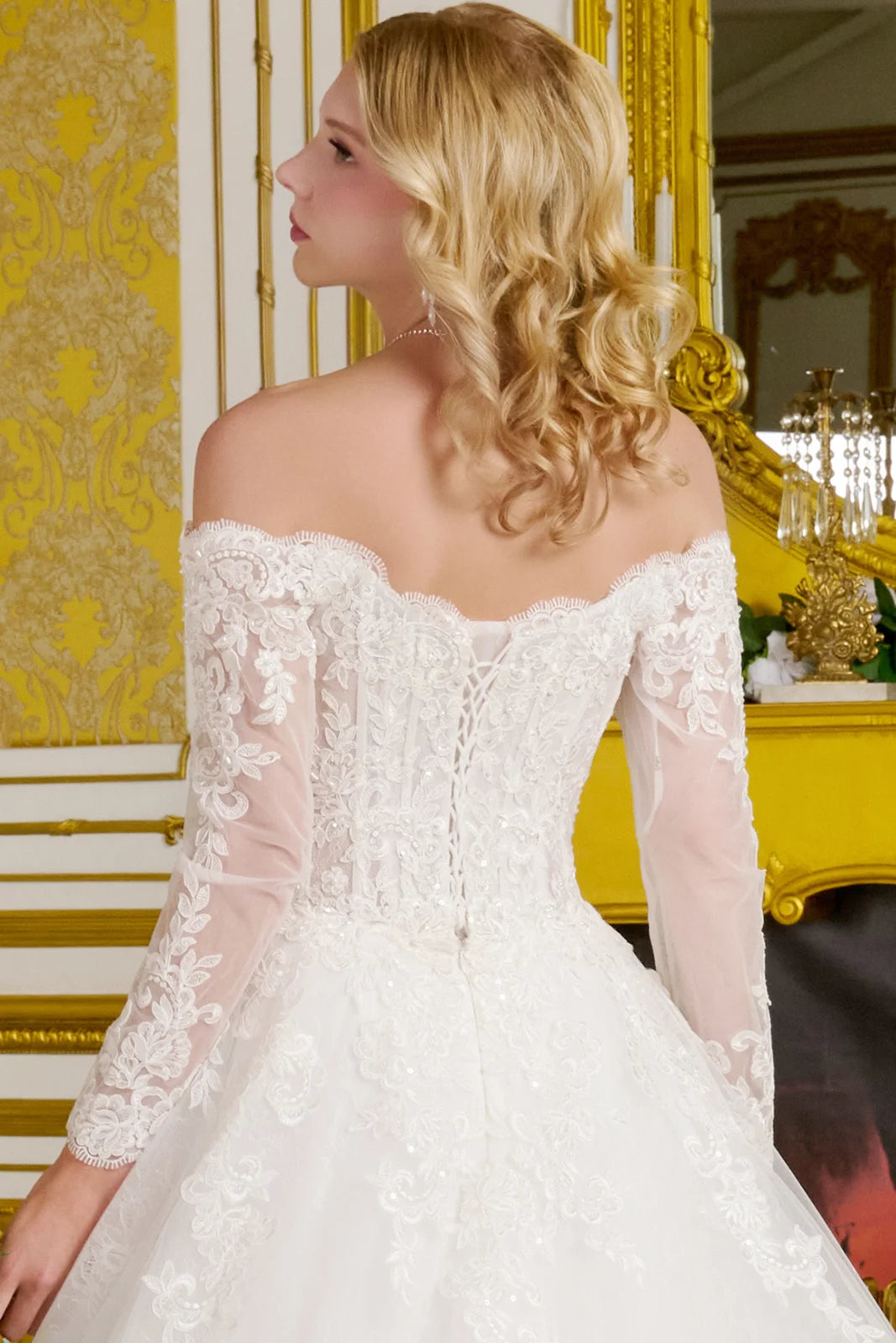 Vestido de Novia Corte A con Mangas Largas - GLS by Gloria GL3653