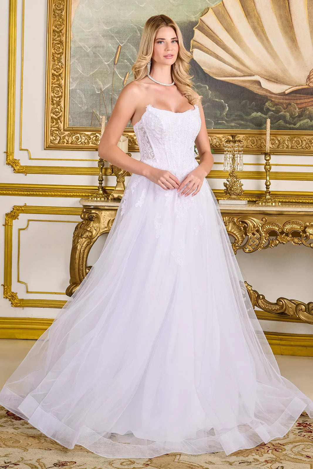 Vestido de Novia Línea A con Encaje - GLS by Gloria GL3714