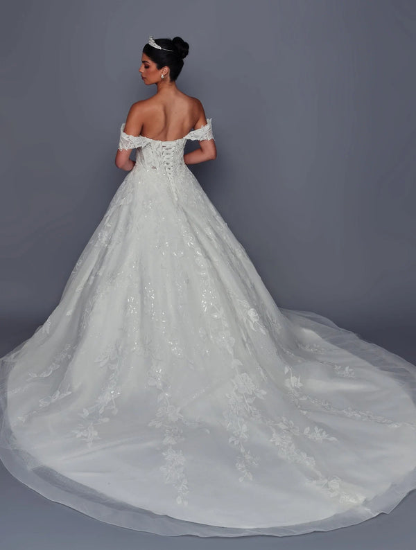 A-Line Lace Wedding Dress with Detachable Strap - DeKlaire Bridal 520
