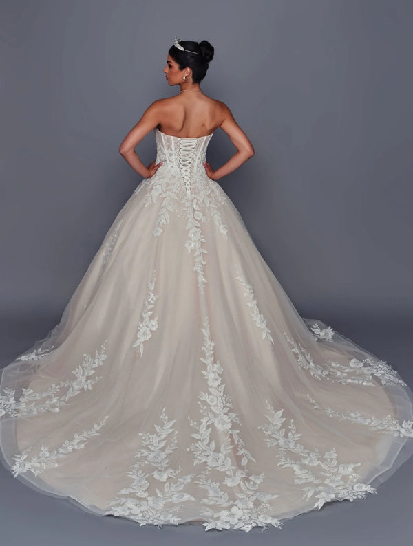 A-Line Lace and Pearl Wedding Dress - Deklaire Bridal 524