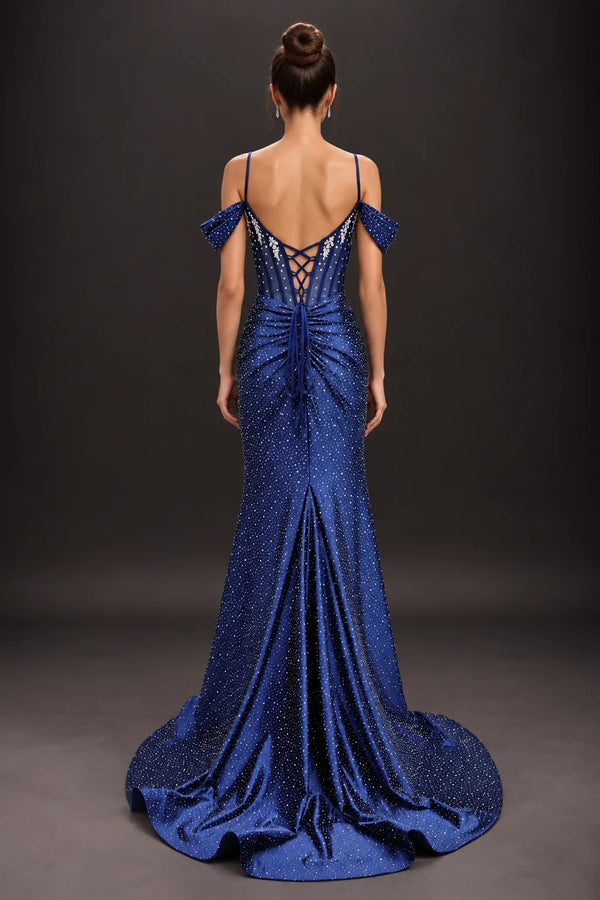 Off-the-Shoulder Party Dress with Ruched Waist - Dancing Queen 4617