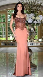 Two-Piece Beaded Party Dress - Colors 4235