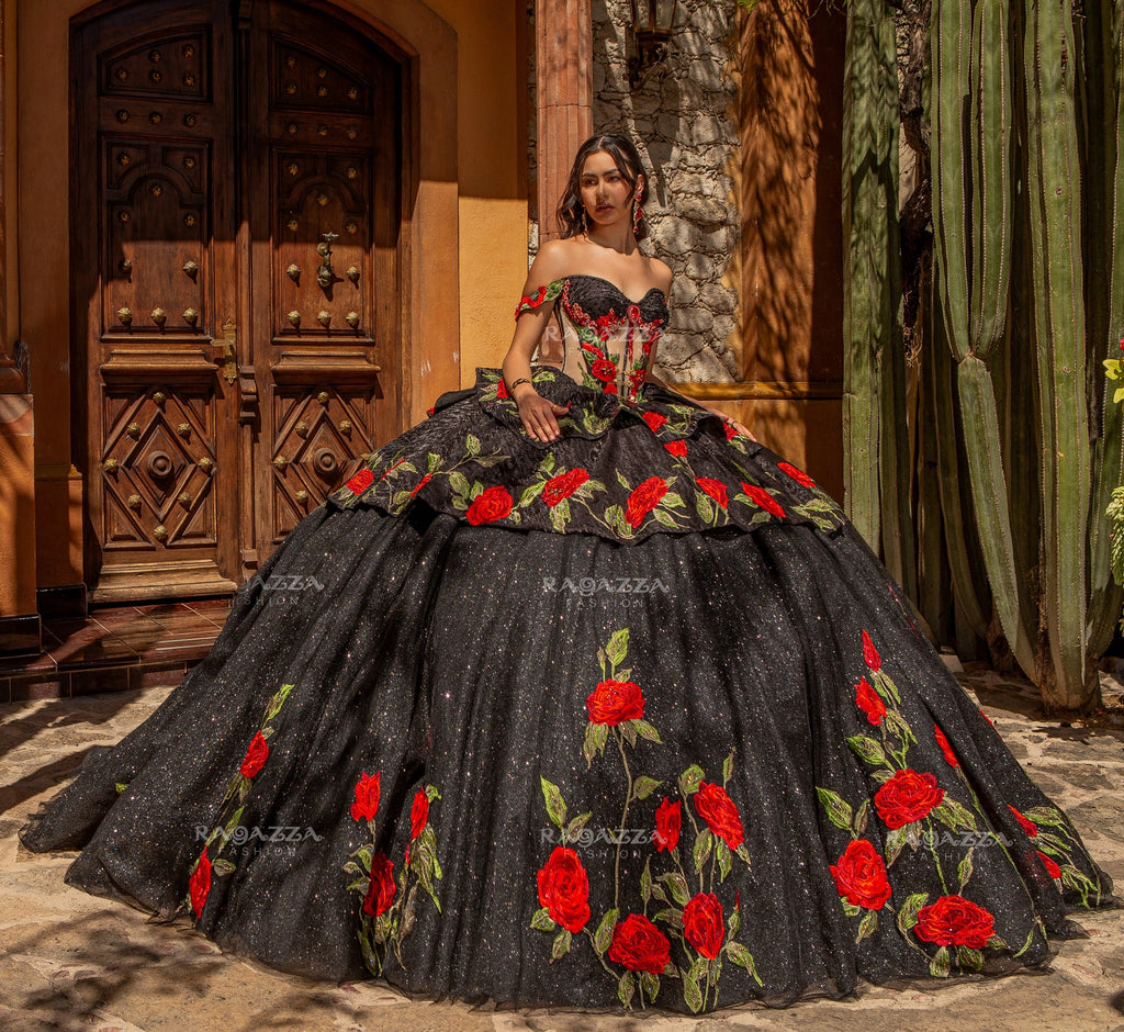 Vestido de Quinceañera Charro Floral de Ragazza - MV57-157