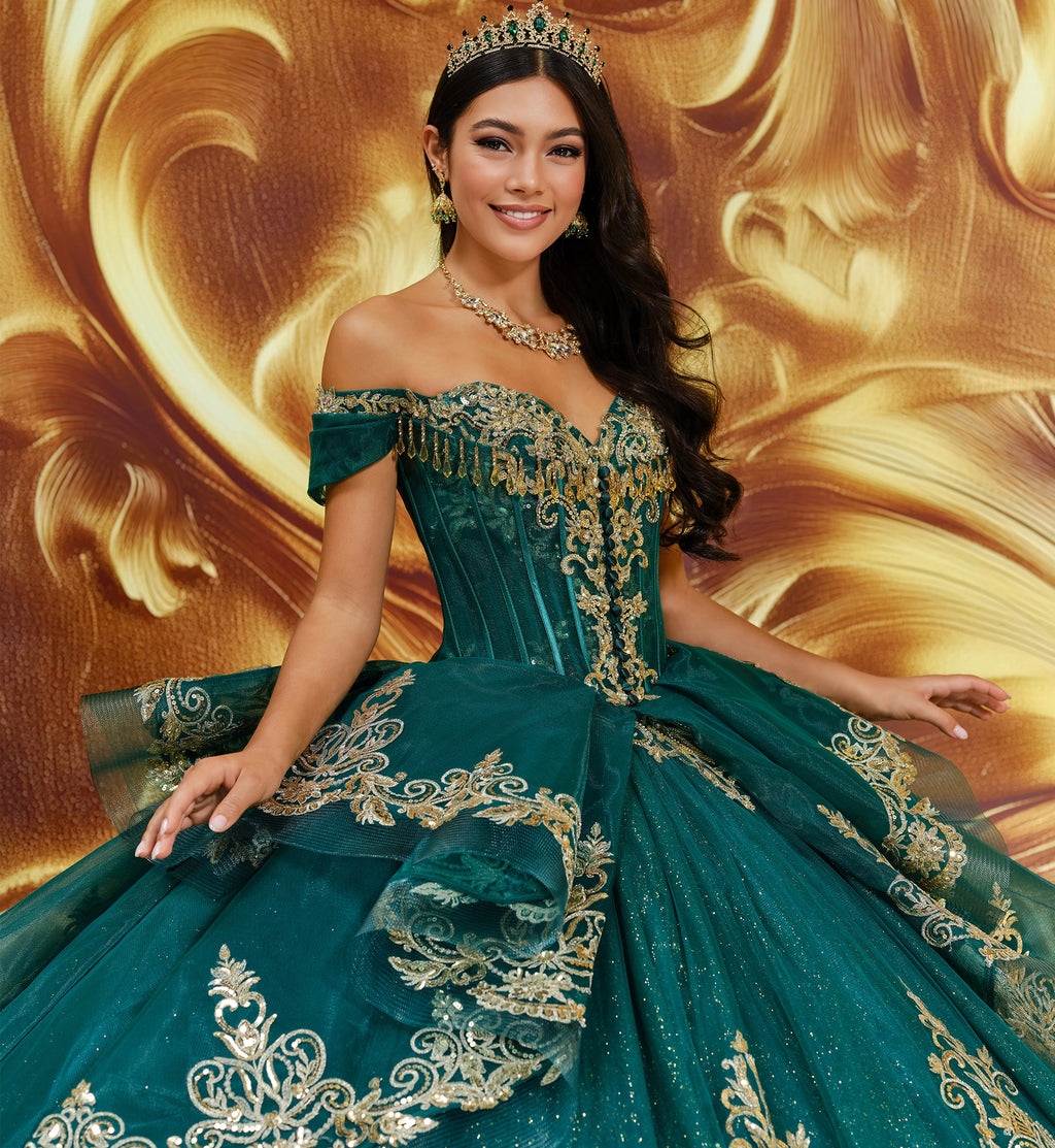 Quinceañera Dress with Detachable Overskirt and Basque Waist - Princesa by Ariana Vara PR30171