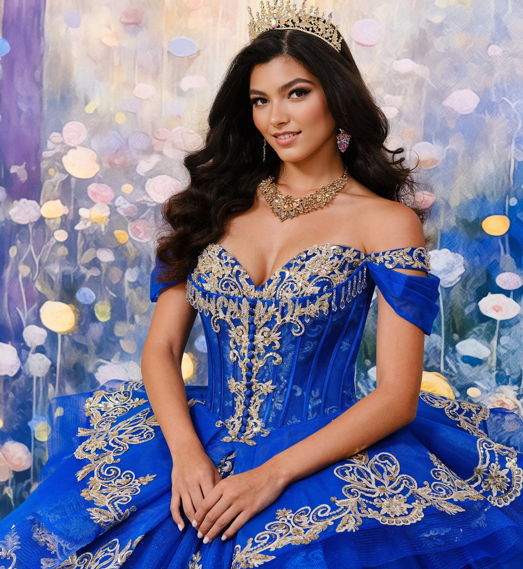 Quinceañera Dress with Detachable Overskirt and Basque Waist - Princesa by Ariana Vara PR30171