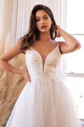 Vestido de Novia CD0154W – Corte Romántico con Tul en Capas y Escote en V