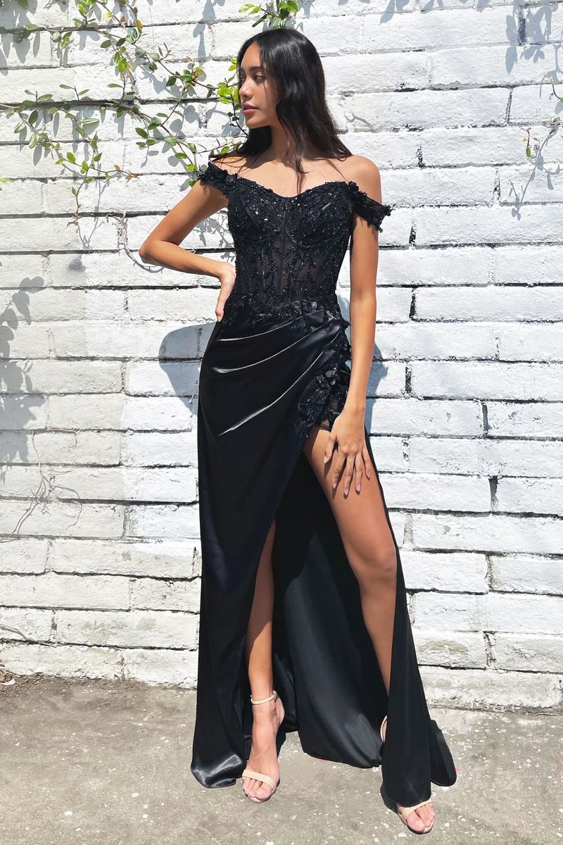 Cinderella Divine Satin & Lace Evening Dress | CD0186