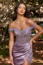 Cinderella Divine Satin & Lace Evening Dress | CD0186