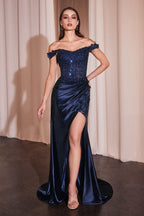 Cinderella Divine Satin & Lace Evening Dress | CD0186