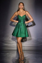 Vestido Mini Fit-and-Flare con Cristales | Ladivine - CD2422