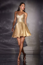 Vestido Mini Fit-and-Flare con Cristales | Ladivine - CD2422