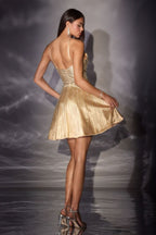 Vestido Mini Fit-and-Flare con Cristales | Ladivine - CD2422