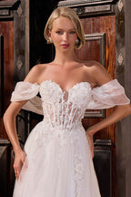 Vestido de Novia Corte Princesa con Flores 3D - Ladivine CD2426W