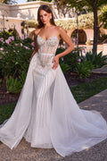 Vestido de Novia con Corsé y Sobrefalda Desmontable - Ladivine Bridal CD643W