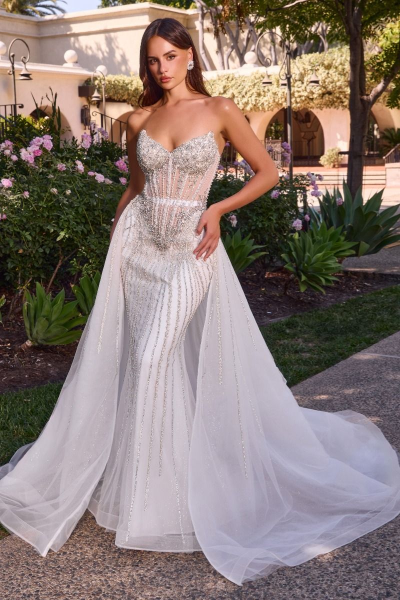 Vestido de Novia con Corsé y Sobrefalda Desmontable - Ladivine Bridal CD643W