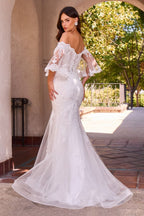 Vestido de Novia Corte Sirena con Encaje y Corsé Transparente - CD659W Ladivine