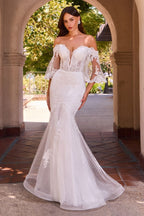 Vestido de Novia Corte Sirena con Encaje y Corsé Transparente - CD659W Ladivine