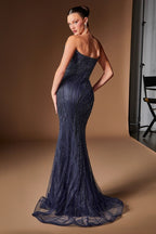 Vestido de Gala y Prom Corte Sirena con Mangas Desmontables - Ladivine CJ933