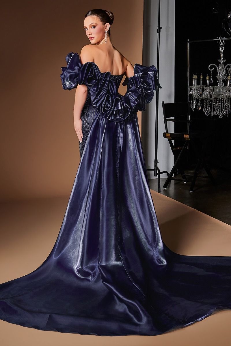 Vestido de Gala y Prom Corte Sirena con Mangas Desmontables - Ladivine CJ933