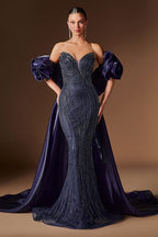 Vestido de Gala y Prom Corte Sirena con Mangas Desmontables - Ladivine CJ933