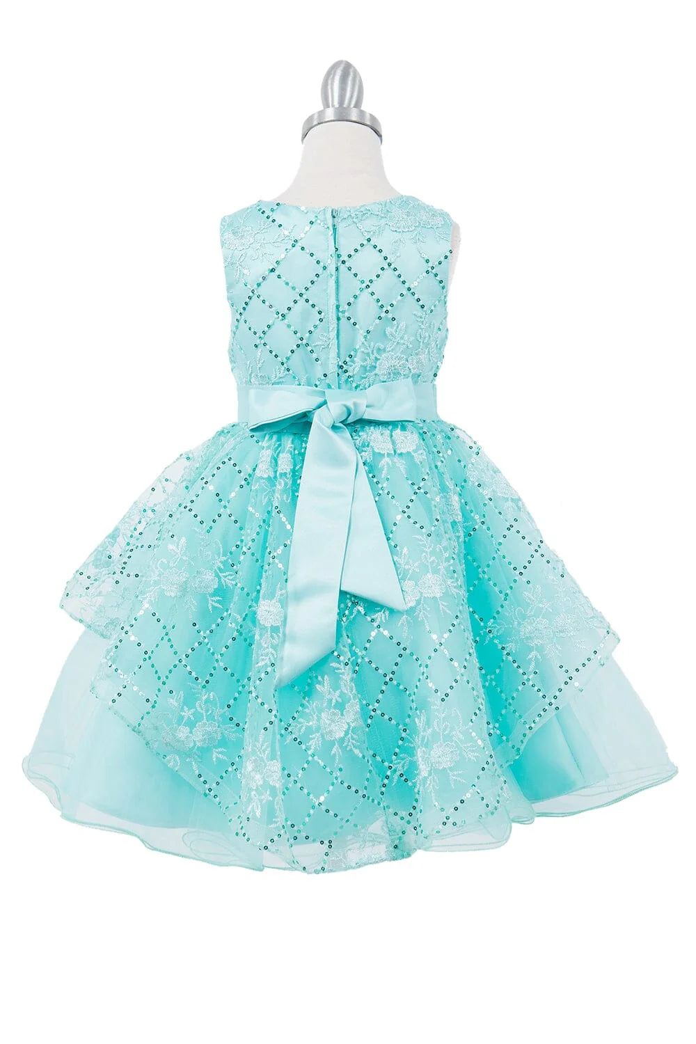 Vestido de Niña con Encaje, Tul y Moño Satinado - Cinderella Couture 9131