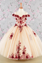 Vestido de Niña para Presentación con Flores 3D - GLS by Elizabeth K GK115