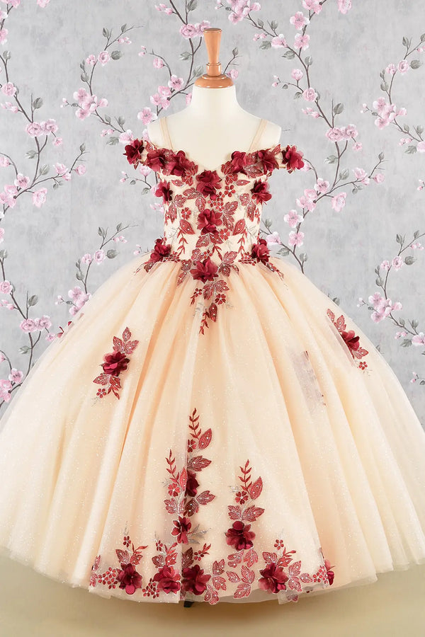 Vestido de Niña para Presentación con Flores 3D - GLS by Elizabeth K GK115