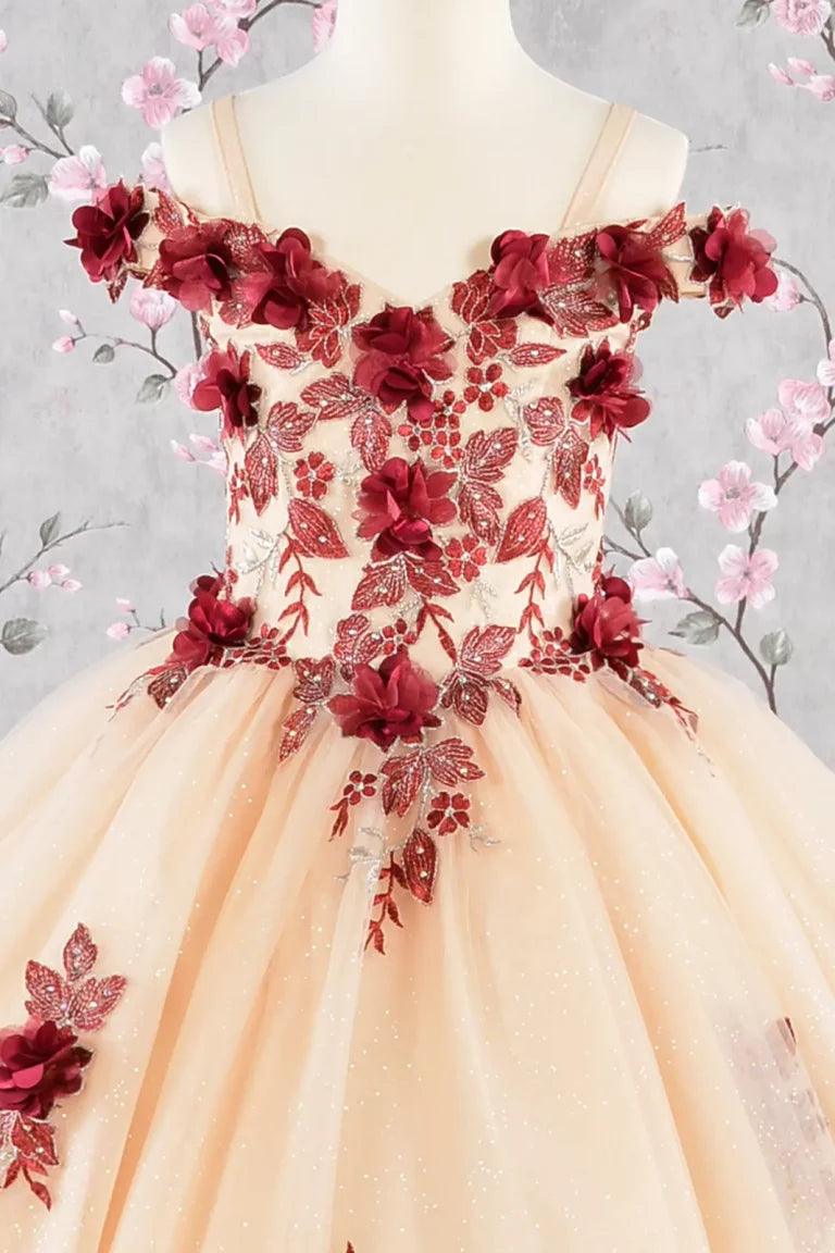 Vestido de Niña para Presentación con Flores 3D - GLS by Elizabeth K GK115
