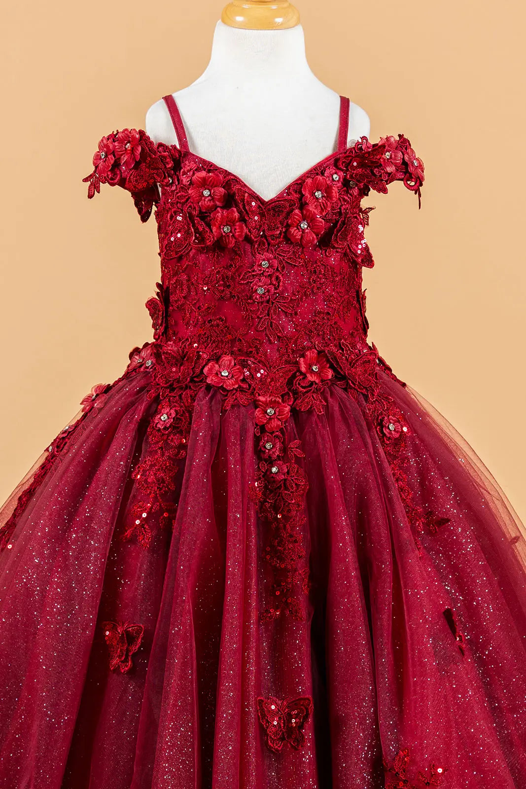 Vestido de Niña con Mariposas y Flores 3D - Elizabeth K GK117