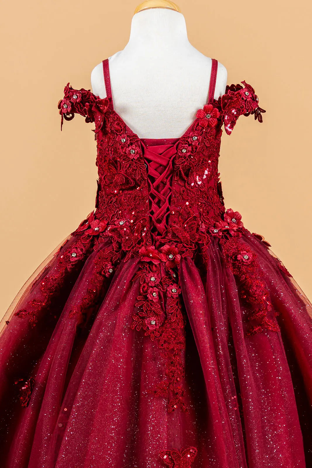 Vestido de Niña con Mariposas y Flores 3D - Elizabeth K GK117