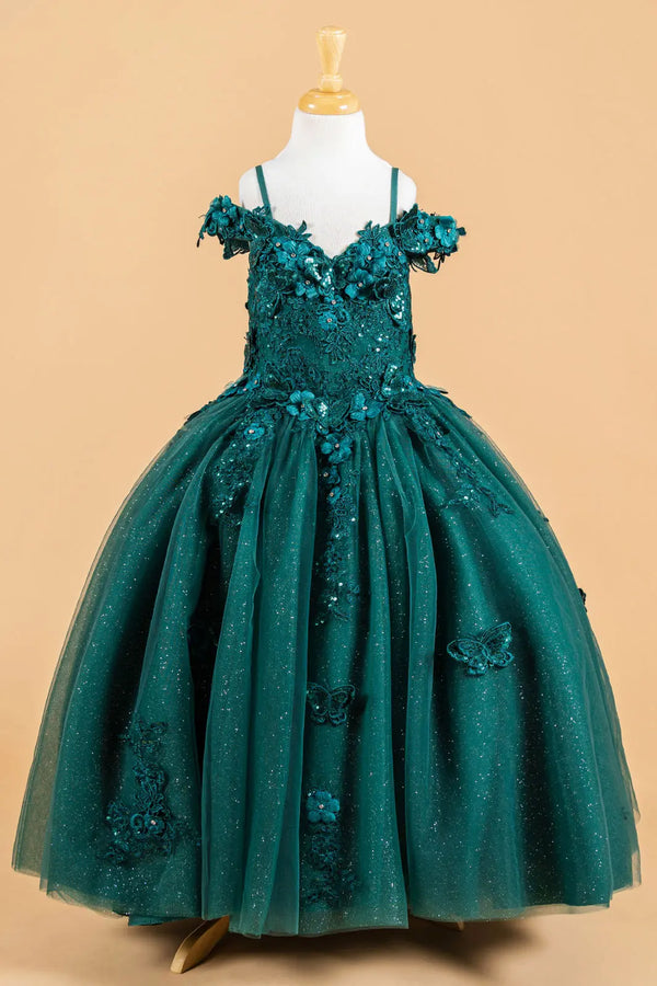 Vestido de Niña con Mariposas y Flores 3D - Elizabeth K GK117