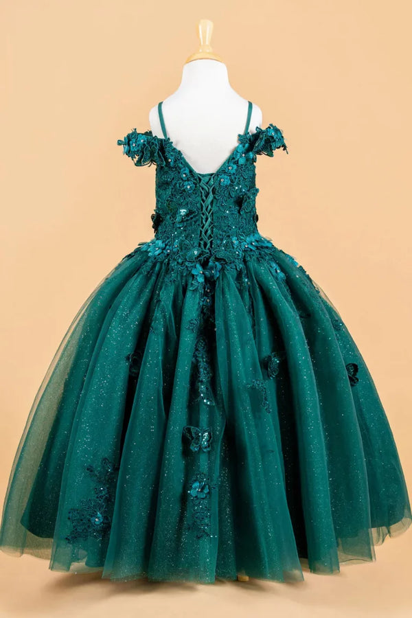 Vestido de Niña con Mariposas y Flores 3D - Elizabeth K GK117