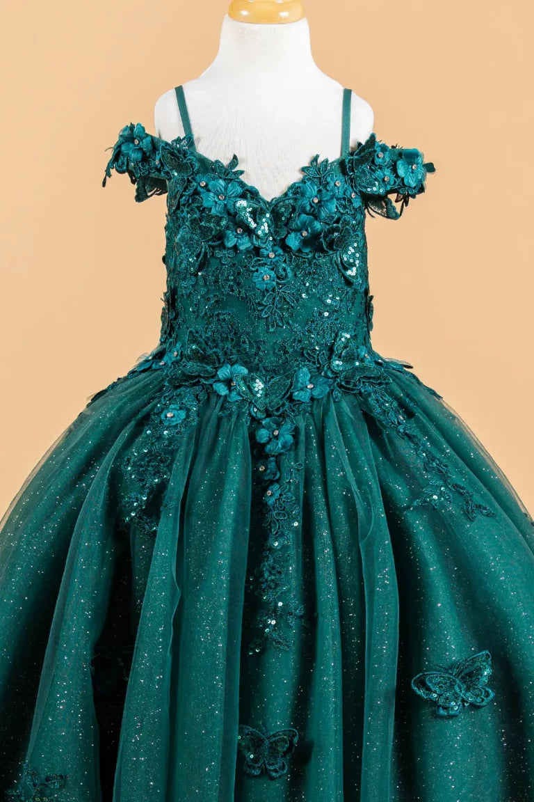 Vestido de Niña con Mariposas y Flores 3D - Elizabeth K GK117