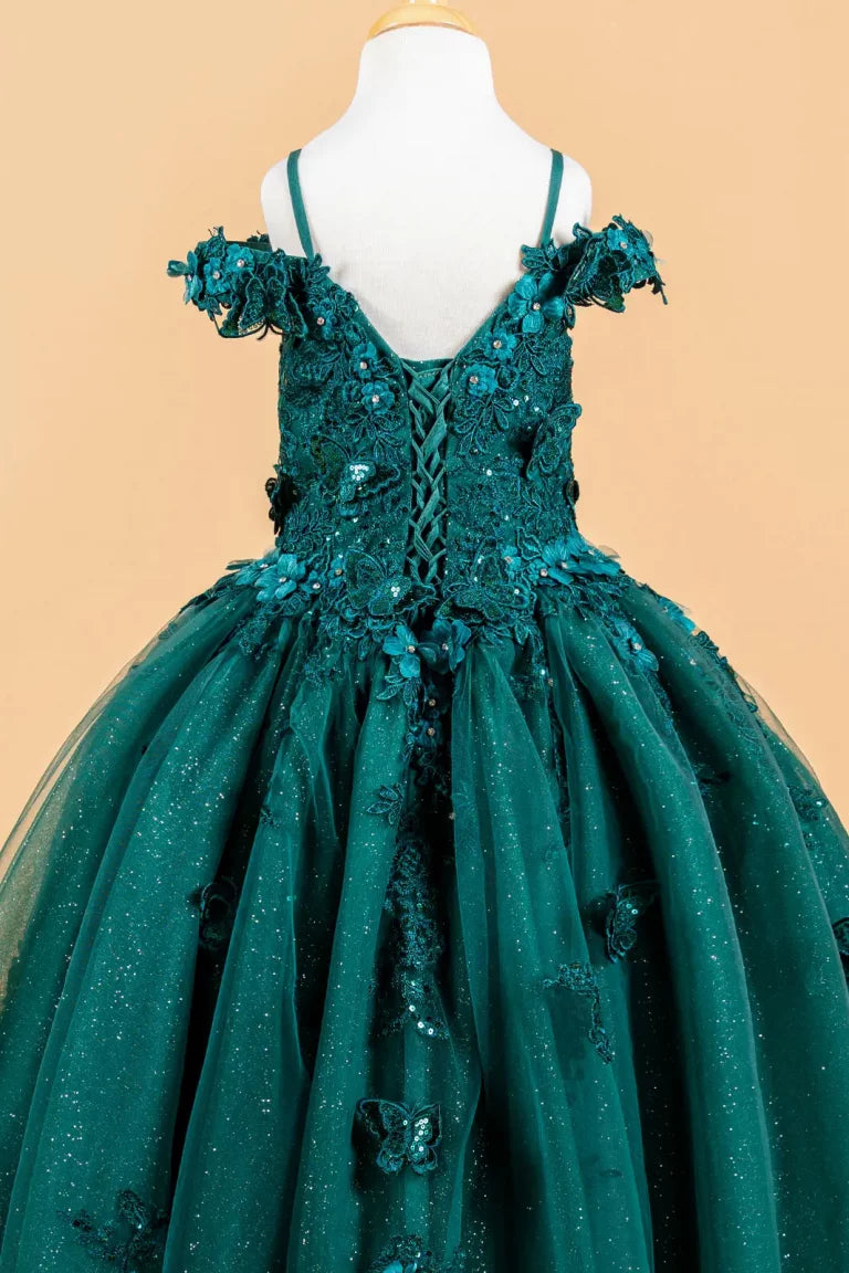 Vestido de Niña con Mariposas y Flores 3D - Elizabeth K GK117