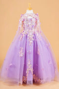 Vestido de Niña con Túnica, Flores y Mariposas 3D - GLS Kids by Elizabeth K (GK119)