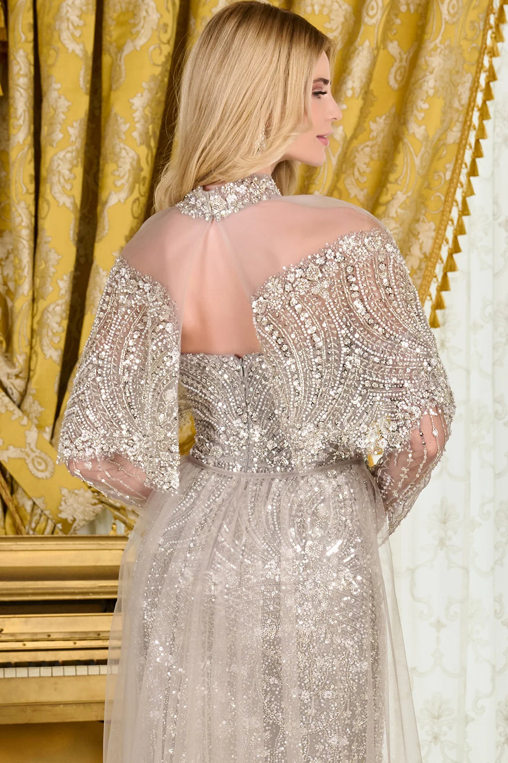 Vestido de Fiesta con Sobrefalda y Mangas Desmontables GLS - GL3705