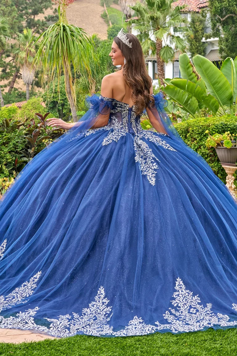Vestido de XV Años Corte Princesa con Corset y Pedrería - GLS by Elizabeth K (GL3752)