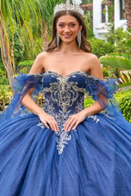 Vestido de XV Años Corte Princesa con Corset y Pedrería - GLS by Elizabeth K (GL3752)