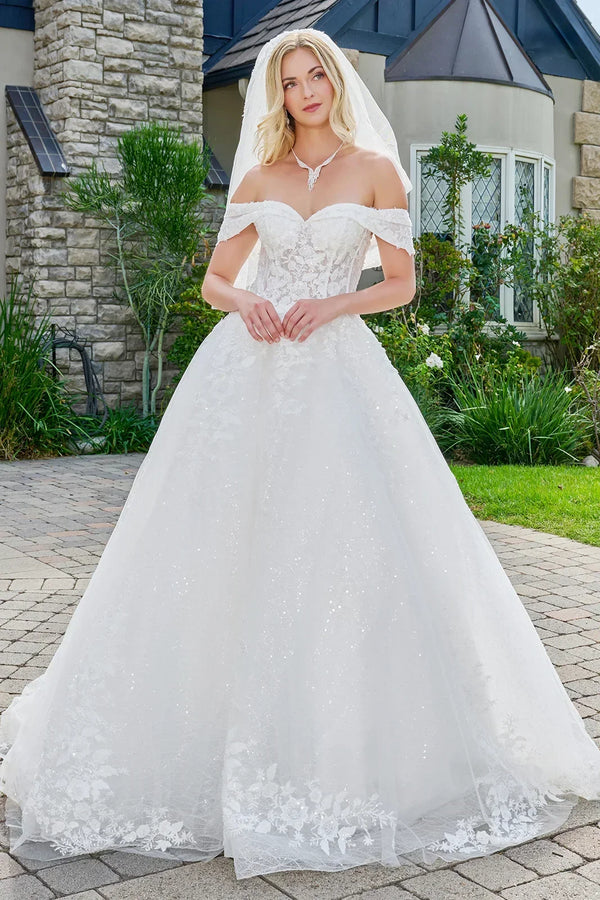 Voluminous Glitter Tulle Wedding Dress GLS - GL3822