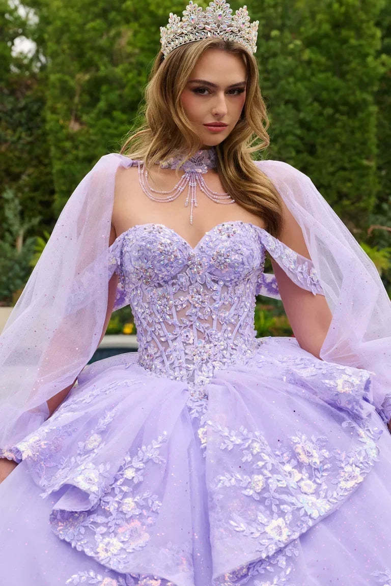 Quinceañera Dress with Sheer Corset