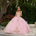 Vestido de Quinceañera con Flores 3D y Pedrería Colgante - Elizabeth K GL3849