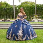 Vestido de Quinceañera con Corsé, Bordados y Cauda - GLS by Elizabeth K GL3857